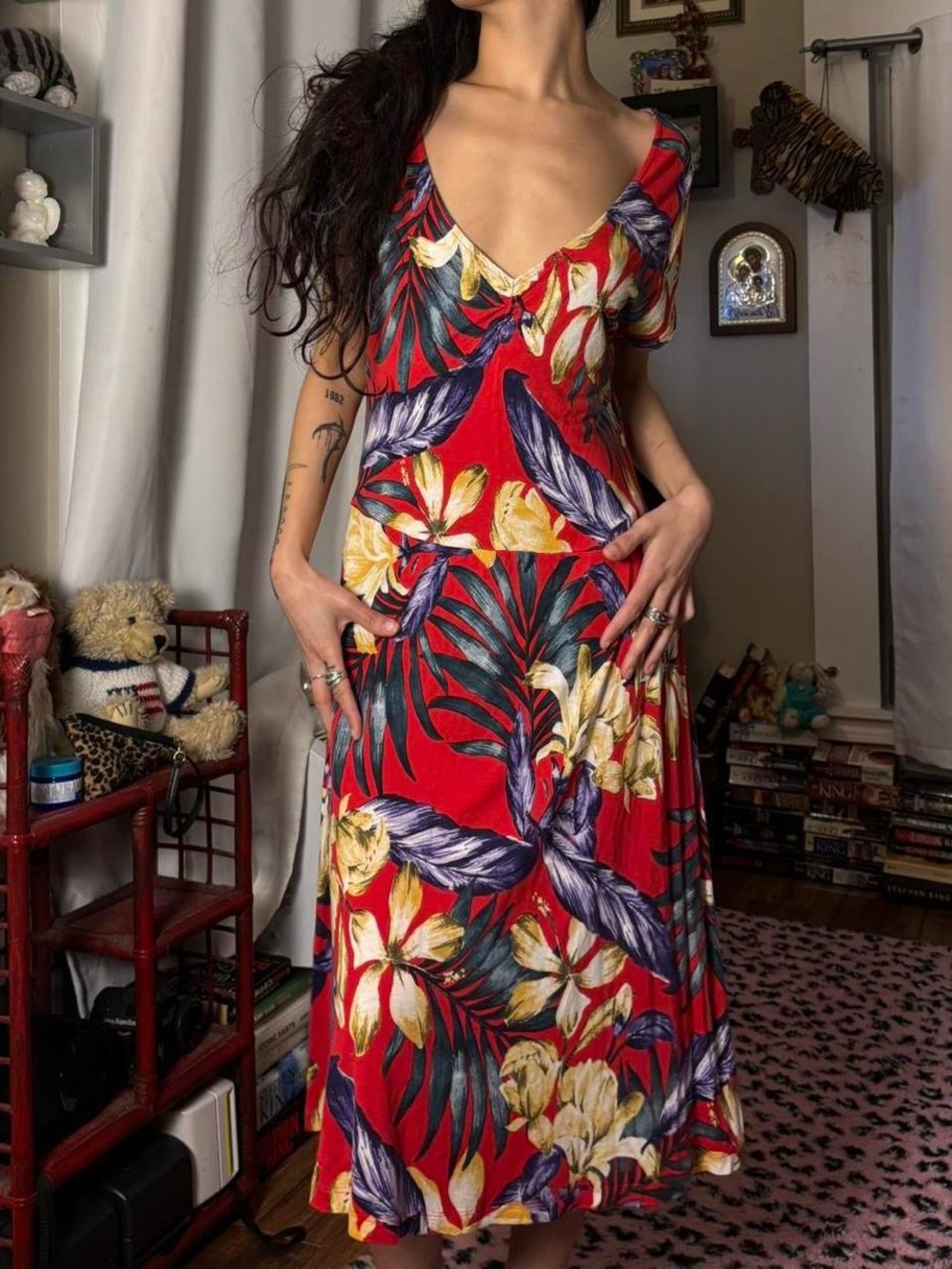 Red Floral Summer Maxi Dress by Lascana/ Venus